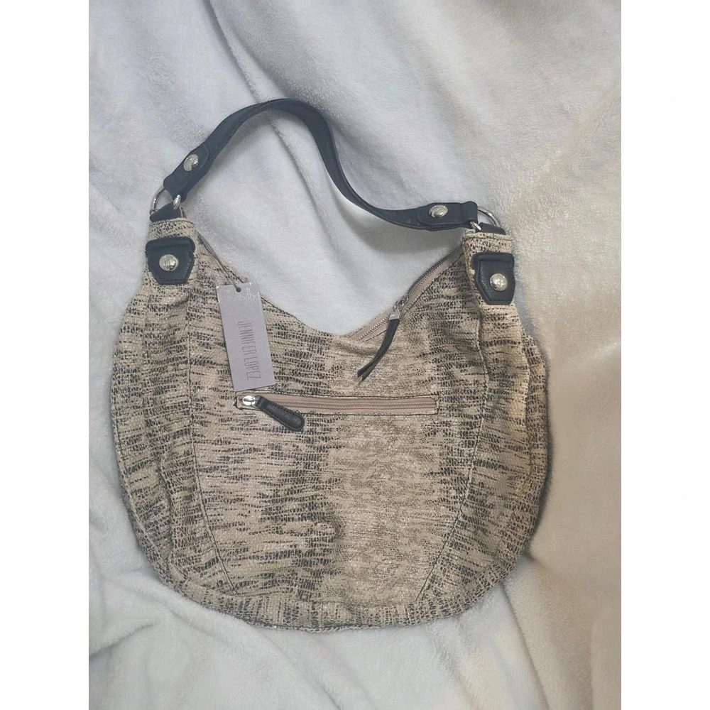 Jennifer Lopez Cruz Hobo Bag Nomad Snake Print Metallic JL4119S New
